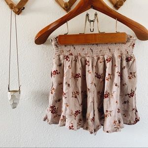 American Eagle Tan Floral Boho Shorts